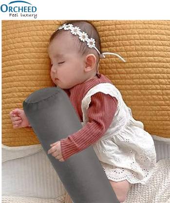 ORCHEED Soft New Baby Bolster Pillow for Side Support Memory Foam Solid Baby Pillow Pack of 2