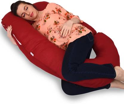 JAGA HOME DECOR Cotton Pregnancy Pillow Pack of 1 Solid J Shape
