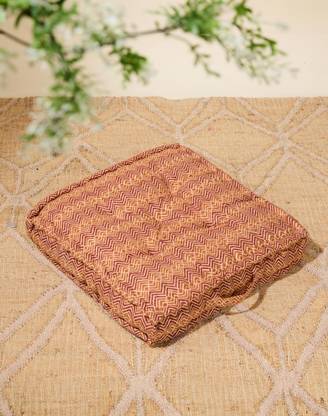 Fabindia Polyester Fibre Motifs Floor Cushion Pack of 1