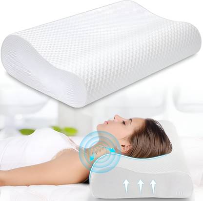 credicus Cervical Contour Memory Foam Pillow, Stomached, Anti-Snoring, Side Sleepers Memory Foam Solid Orthopaedic Pillow Pack of 1