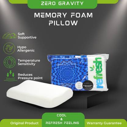 Refresh Zero Gravity Memory Foam Solid Sleeping Pillow Pack of 1