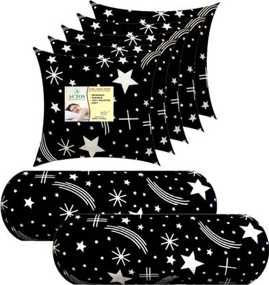 ACTOS Microfibre Bolster Pack of 7 Geometric 5 Cushion And 2