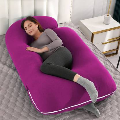 Victostar j shape pregnancy pillow Polyester Fibre Solid Pregnancy Pillow Pack of 1