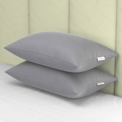BRIDHA Microfibre Sleeping Pillow Pack of 2 Solid Microfiber Sleeping Pillows, Adjustable Height, Soft, Washable, Cozy, 16" x 24",