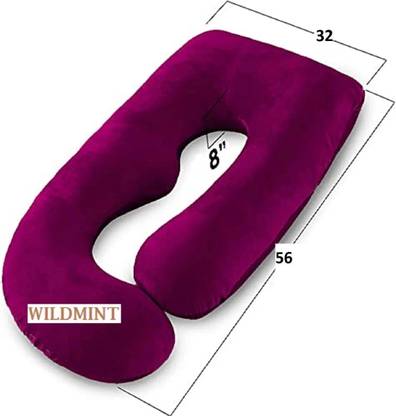 WILD MINT J Shape Polyester Fibre Solid Pregnancy Pillow Pack of 1
