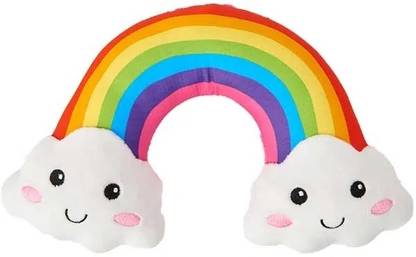 JELLIFY Rainbow Shaped Pillow'' Plush Rainbow Cloud Pillow Rainbow Plush Pillow Soft Microfibre Stripes Baby Pillow Pack of 1