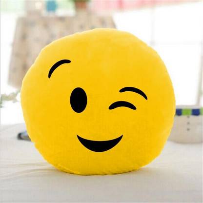 softlyf Emoji Plush Smiley Pillow Cushion, Sleeping Face, 14 x 14 Inch Microfibre Smiley Cushion Pack of 1