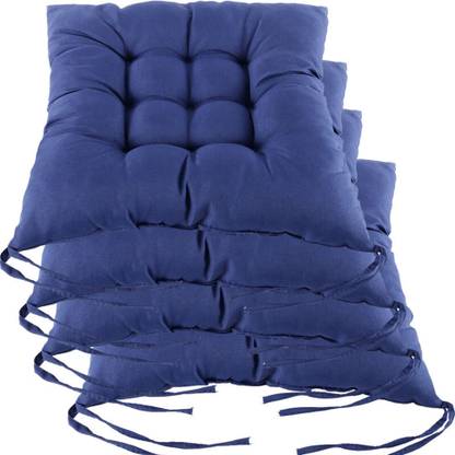 Shree Shyam Cotton Chair Pad Pack of 4 Solid