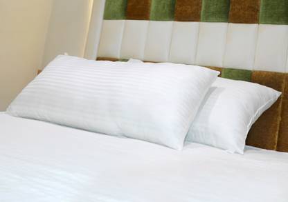 VLYSIUM 20x36 inch king size big pillow set (extra large full size 20 by 36 pillow) Polyester Fibre Stripes Sleeping Pillow Pack of 2