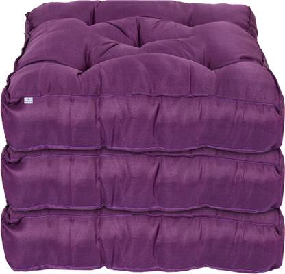 Heart Home Microfibre Solid Chair Pad Pack of 3