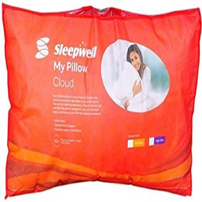 Sleepwell Microfibre Sleeping Pillow Pack of 2 Solid Cloud Cotton