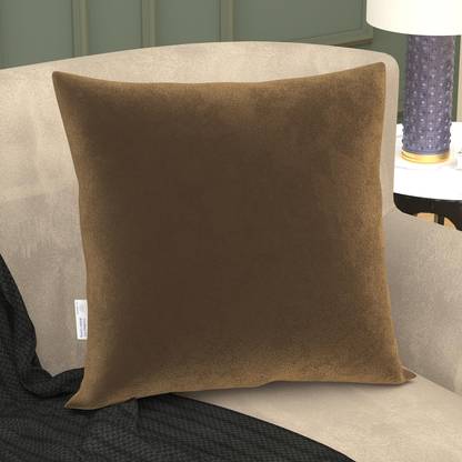 MY ARMOR Micro Fiber Square Pillow - (24" X 24") - With Brown Cover Microfibre Solid Cushion Pack of 1