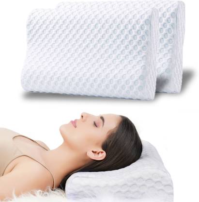 Dormyo Memory Foam Sleeping Pillow Pack of 2 Geometric Classic Cervical Pillow for Neck and Shoulder Pain (24”L x 14”W x 5"H)