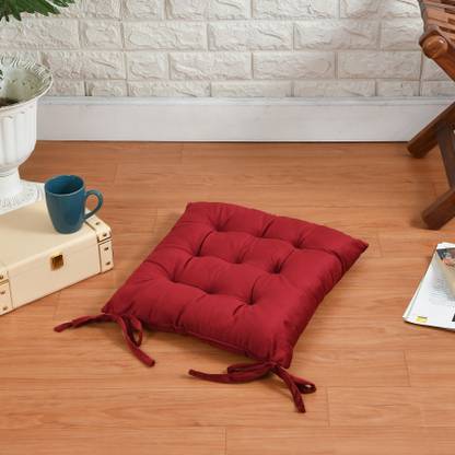A CUBE LUXURY SOLUTIONS Polyester Fibre Solid Chair Pad Pack of 1