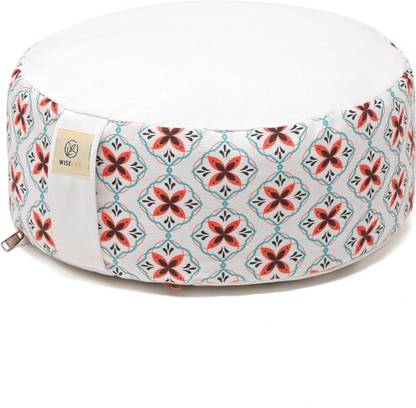 Wiselife Premium Cotton Yoga Meditation Cushion Round Floor Pillow with Carrying Handle - Cotton Solid Cushion Pack of 1