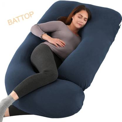 BATTOP ULTRA SOFT J SHAPE Polyester Fibre Solid Pregnancy Pillow Pack of 1