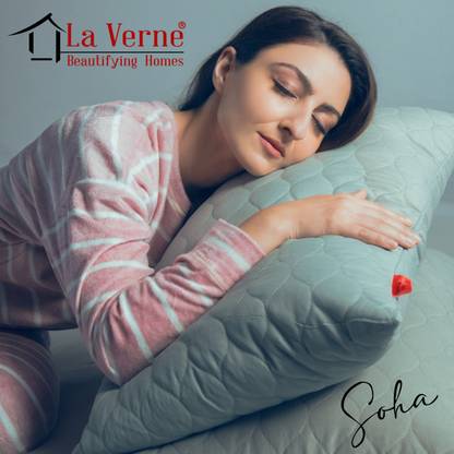 LA VERNE QUILTED Microfibre Solid Sleeping Pillow Pack of 2