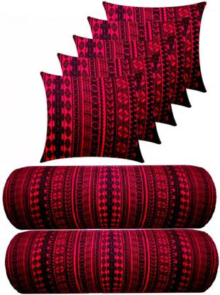 Changers Combo Set Of 5 Cushion 2 Microfibre Geometric Bolster Pack of 7