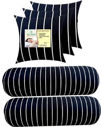 ACTOS Microfibre Bolster Pack of 5 Abstract 3 Cushion And 2