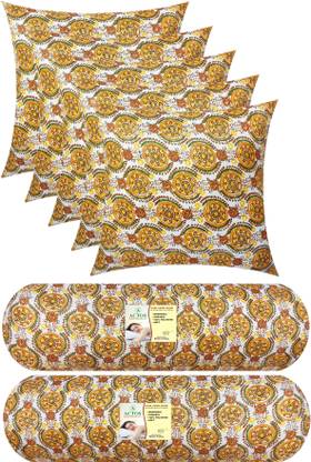 ACTOS Microfibre Bolster Pack of 7 Floral Round