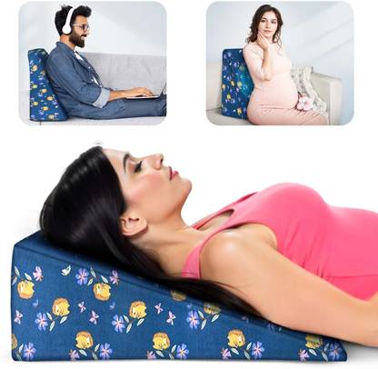 Get IT Wedge Pillow 6 In 1 Memory Foam Acid Reflux Back Pain for Comfortable Support Foam Nature Pregnancy Pillow Pack of 1