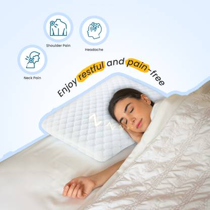 Sleepsia Memory Foam Orthopedic Bed Pillow for Sleeping & Neck Pain Relief Suitable - Memory Foam Solid Orthopaedic Pillow Pack of 1