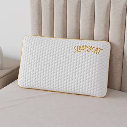 SleepyCat SoftTouch Small (22x14 inches) Bamboo Fabric Memory Foam Solid Orthopaedic Pillow Pack of 1