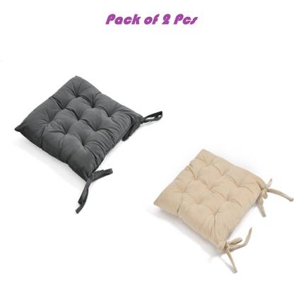 A CUBE LUXURY SOLUTIONS Polyester Fibre Solid Chair Pad Pack of 2