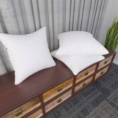 VLYSIUM PERFECT SLEEPER Premium sofa pillows 40*40cm cushion fillers for sofa pillows (16x16 cm) Cotton Stripes Cushion Pack of 3