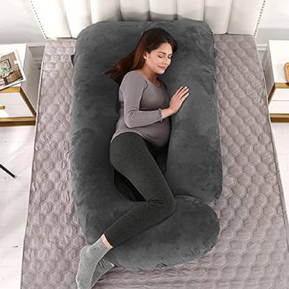 WILD MINT Polyester Fibre Solid Pregnancy Pillow Pack of 1