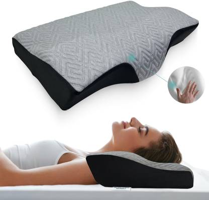 Sleepsia Memory Foam Pillow, Contour Cervical Pillow for Neck & Shoulder Pain Memory Foam Solid Sleeping Pillow Pack of 1