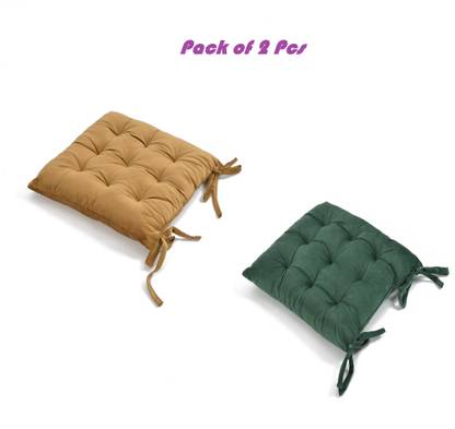 A CUBE LUXURY SOLUTIONS Polyester Fibre Solid Chair Pad Pack of 2