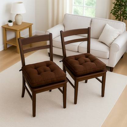 KUBER INDUSTRIES Microfibre Chair Pad Pack of 2 Solid