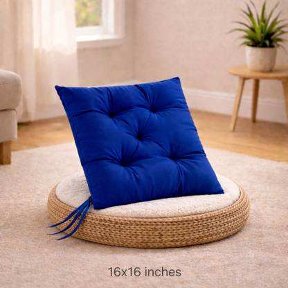 Arvabil Cotton Floor Cushion Pack of 1 Solid seating cushion (pad)