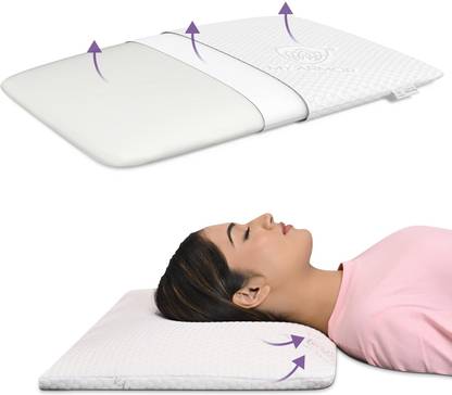 MY ARMOR Orthopedic Memory Foam Pillow, Ultra-Thin- 24.5" x 16" x 2.5" (With Outer Cover) Memory Foam Solid Orthopaedic Pillow Pack of 1