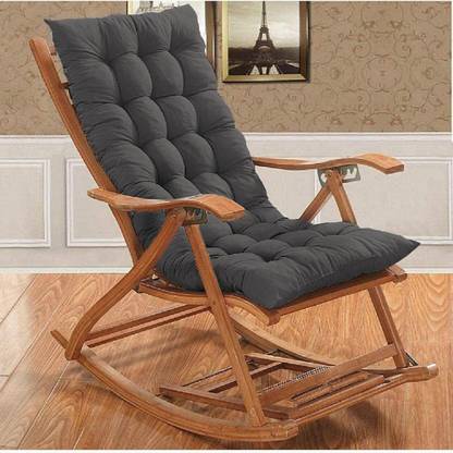 Daddy Cool Polyester Fibre Chair Pad Pack of 1 Solid Rocking Chair Cushion