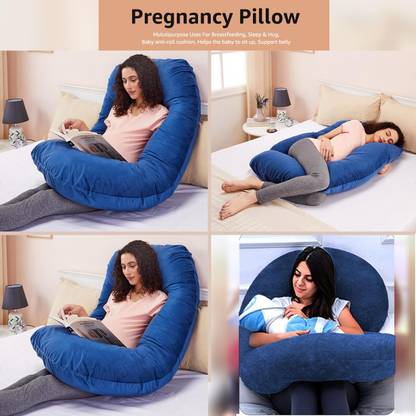Mojo Microfibre Pregnancy Pillow Pack of 1 Solid J Shape Microfiber Solid Pregnancy Pillow