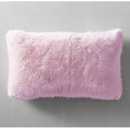 PICKKART Rectangle Shape Fur Pillow 17x13 Inches Microfibre Solid Cushion Pack of 1