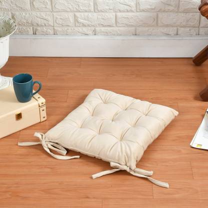 A CUBE LUXURY SOLUTIONS Polyester Fibre Solid Chair Pad Pack of 1