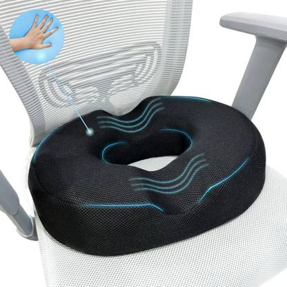 Sleepsia Memory Foam Orthopaedic Pillow Pack of 1 Solid Orthopedic Ring Cushion Donut Pillow for Tailbone Pain Hemorrhoids Gel