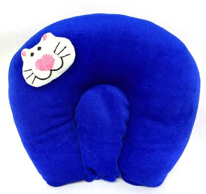 Ducudu Mustard Seeds, Cotton Toons & Characters Baby Pillow Pack of 1  (Blue U Shape)