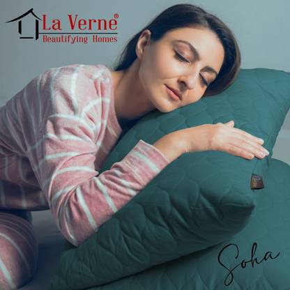 LA VERNE Microfibre Sleeping Pillow Pack of 2 Solid QUILTED