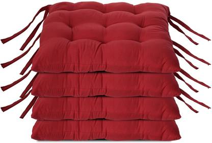 KUBER INDUSTRIES Microfibre Solid Chair Pad Pack of 4