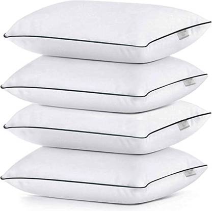 BEHOLD Hollow Conjugated Siliconized Ultra Soft 16x24 Polyester Fibre Solid Sleeping Pillow Pack of 4