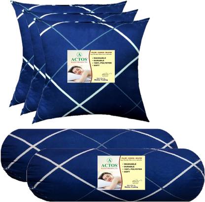 ACTOS Microfibre Bolster Pack of 5 Geometric 3 Cushion And 2