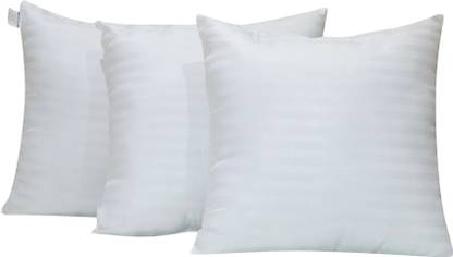 Hoolloomooloo square cushion 18x18 inch fillers for sofa pillow (45*45 cm) Polyester Fibre Stripes Cushion Pack of 3