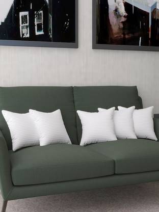 VLYSIUM Cotton Cushion Pack of 5 Stripes Premium cushion 14x14 inch pillow insert for sofa (35*35 cm)