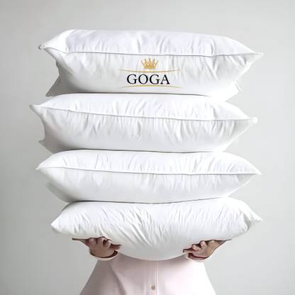 GOGA Cotton Solid Sleeping Pillow Pack of 4