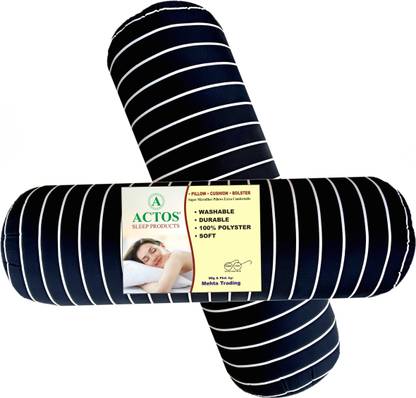 ACTOS Microfibre Bolster Pack of 2 Stripes Round