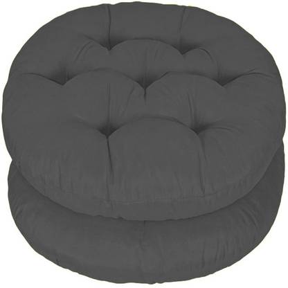 Mom's Moon Polyester Fibre Solid Chair Pad Pack of 2